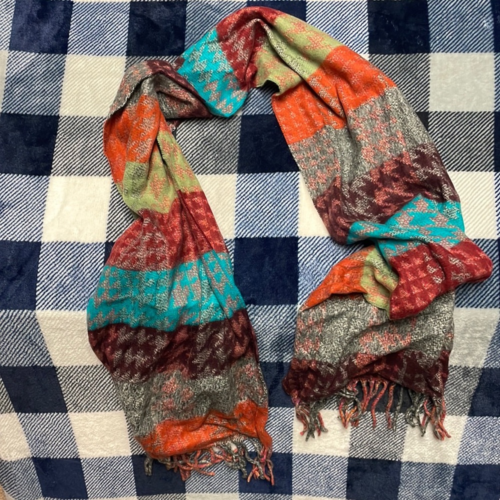 Fleece colorful scarf
